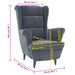 Fauteuil fluweel donkergrijs