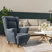 Fauteuil fluweel donkergrijs