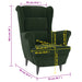 Fauteuil fluweel donkergroen