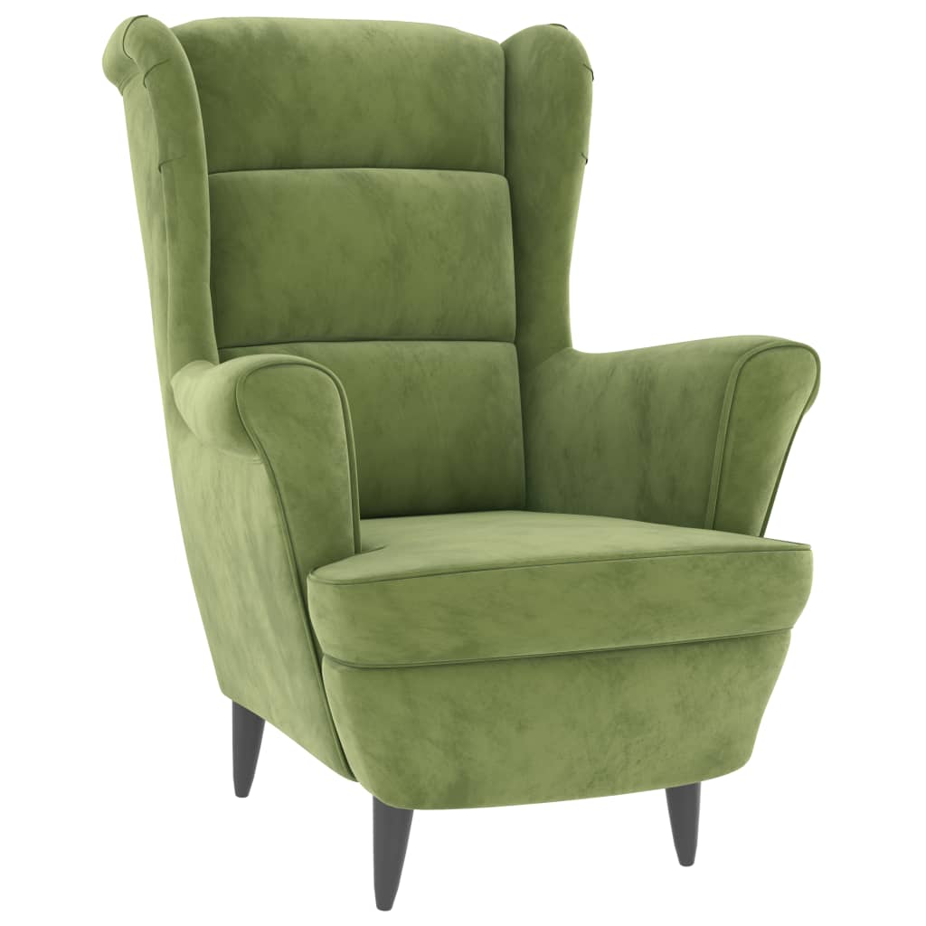 Fauteuil fluweel lichtgroen