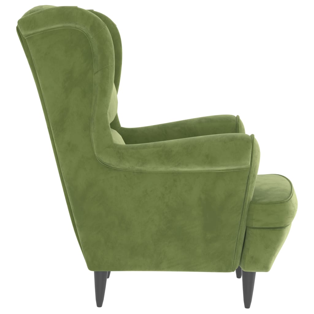 Fauteuil fluweel lichtgroen