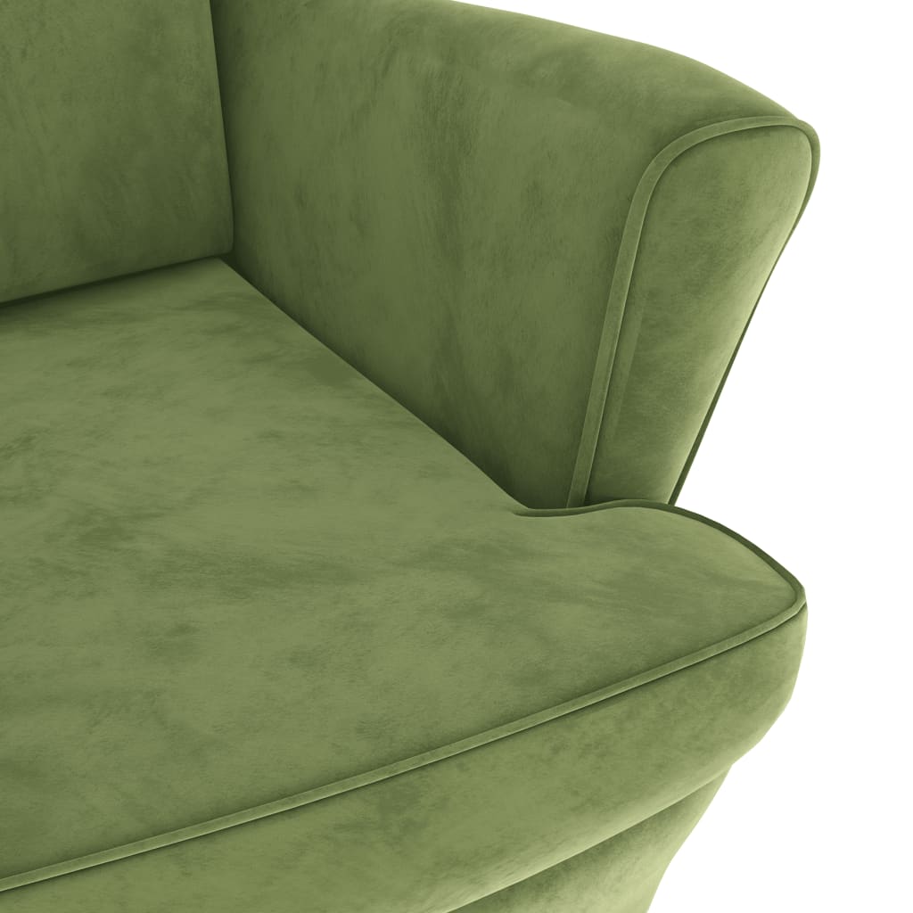 Fauteuil fluweel lichtgroen