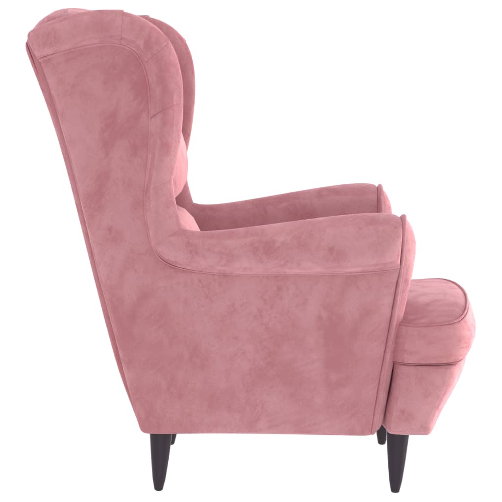 Fauteuil fluweel roze