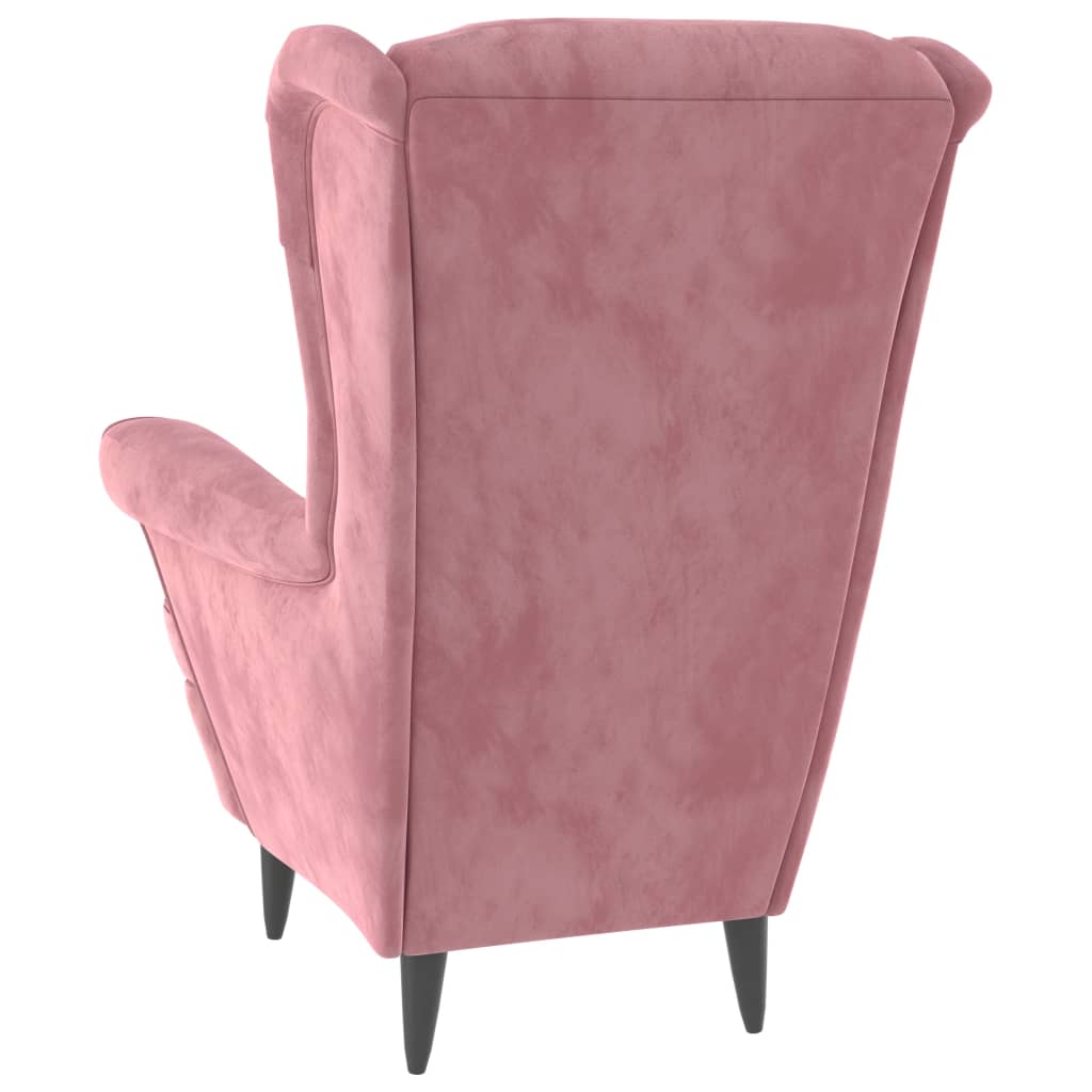 Fauteuil fluweel roze