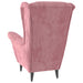 Fauteuil fluweel roze