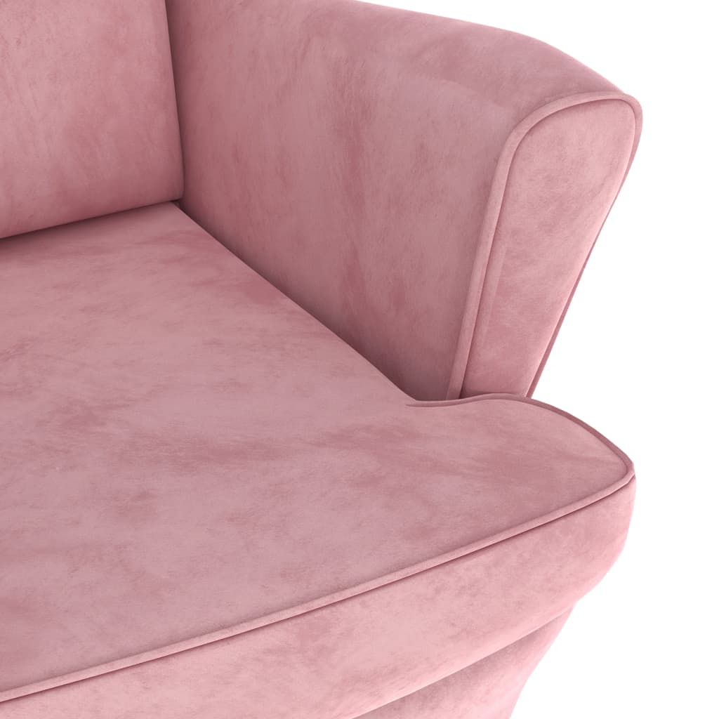 Fauteuil fluweel roze