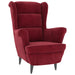 Fauteuil fluweel wijnrood
