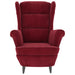 Fauteuil fluweel wijnrood