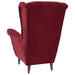 Fauteuil fluweel wijnrood