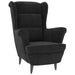 Fauteuil fluweel zwart