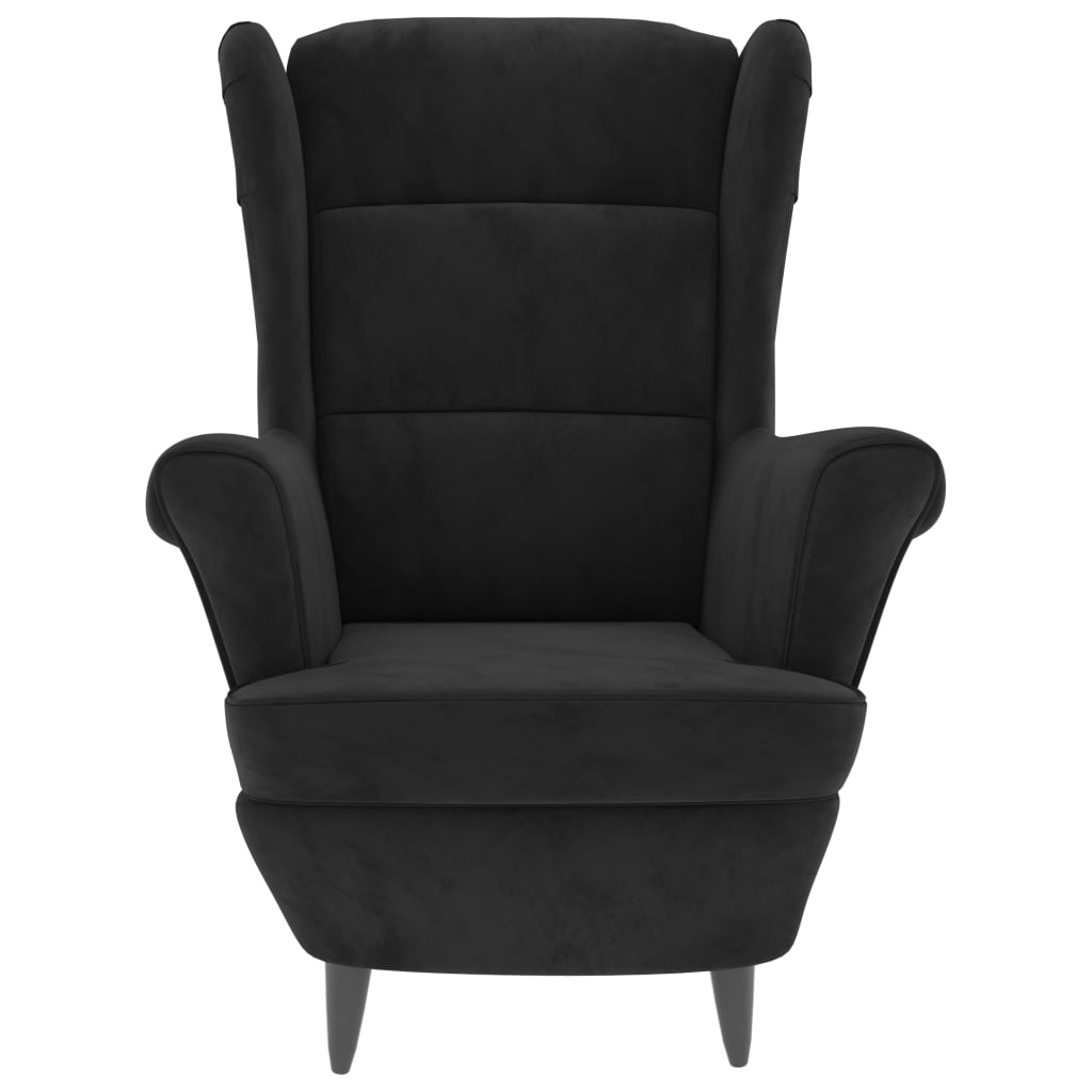 Fauteuil fluweel zwart