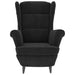 Fauteuil fluweel zwart