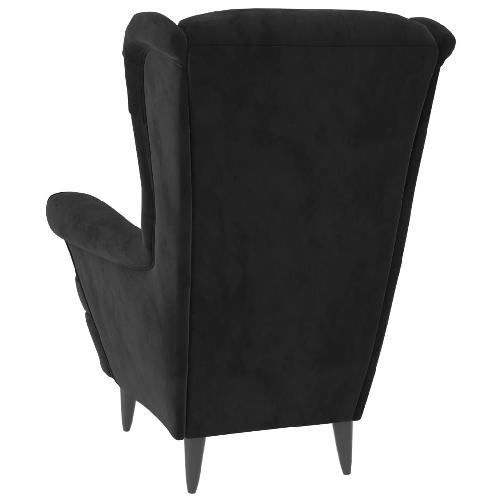Fauteuil fluweel zwart