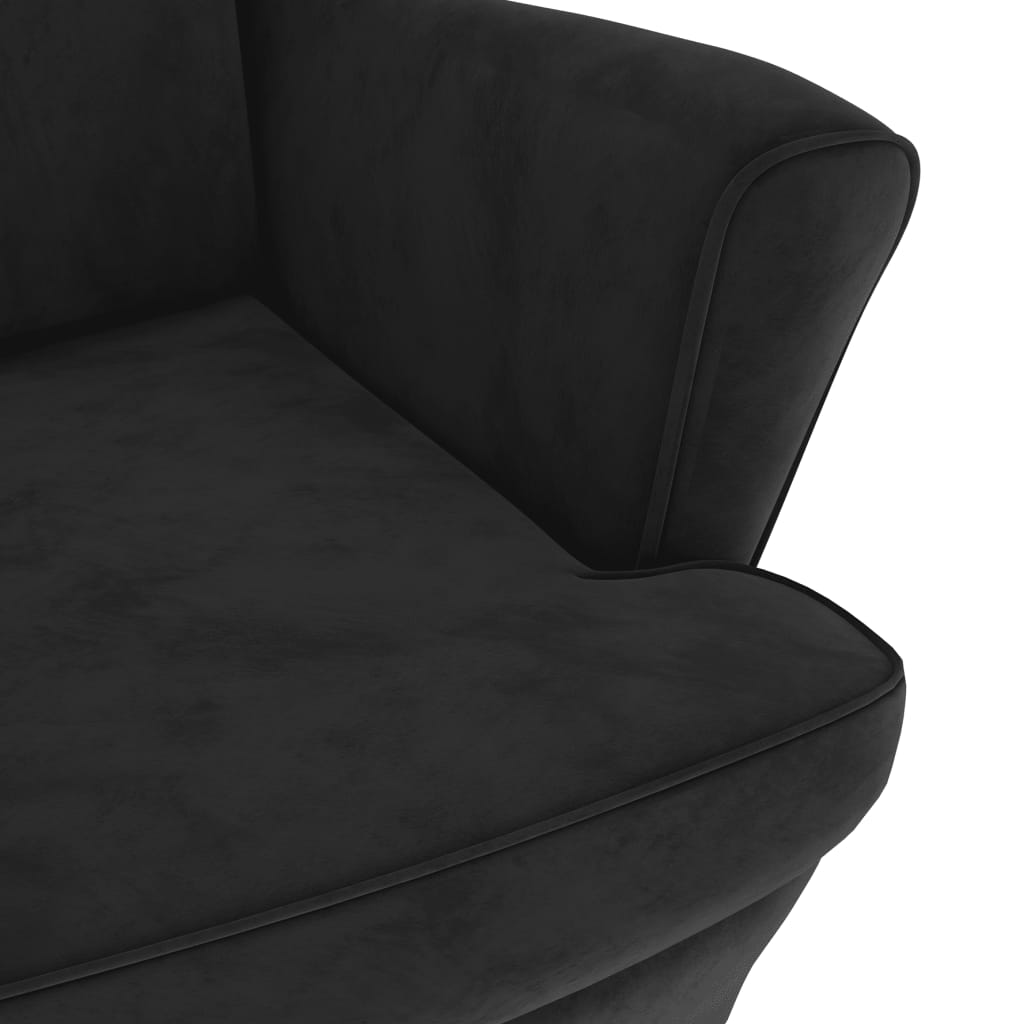 Fauteuil fluweel zwart