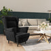 Fauteuil fluweel zwart