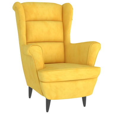 Fauteuil fluweel mosterdgeel