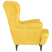 Fauteuil fluweel mosterdgeel