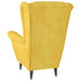 Fauteuil fluweel mosterdgeel