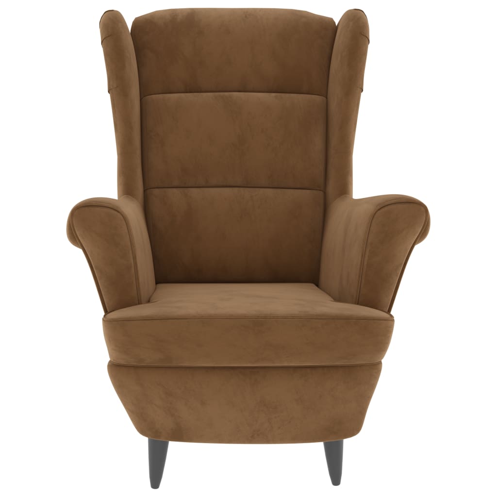 Fauteuil fluweel bruin