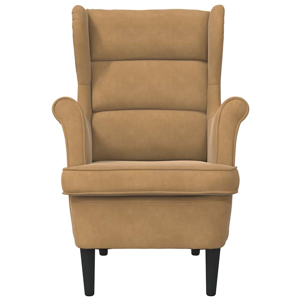 Fauteuil fluweel bruin