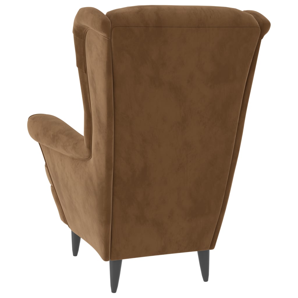 Fauteuil fluweel bruin