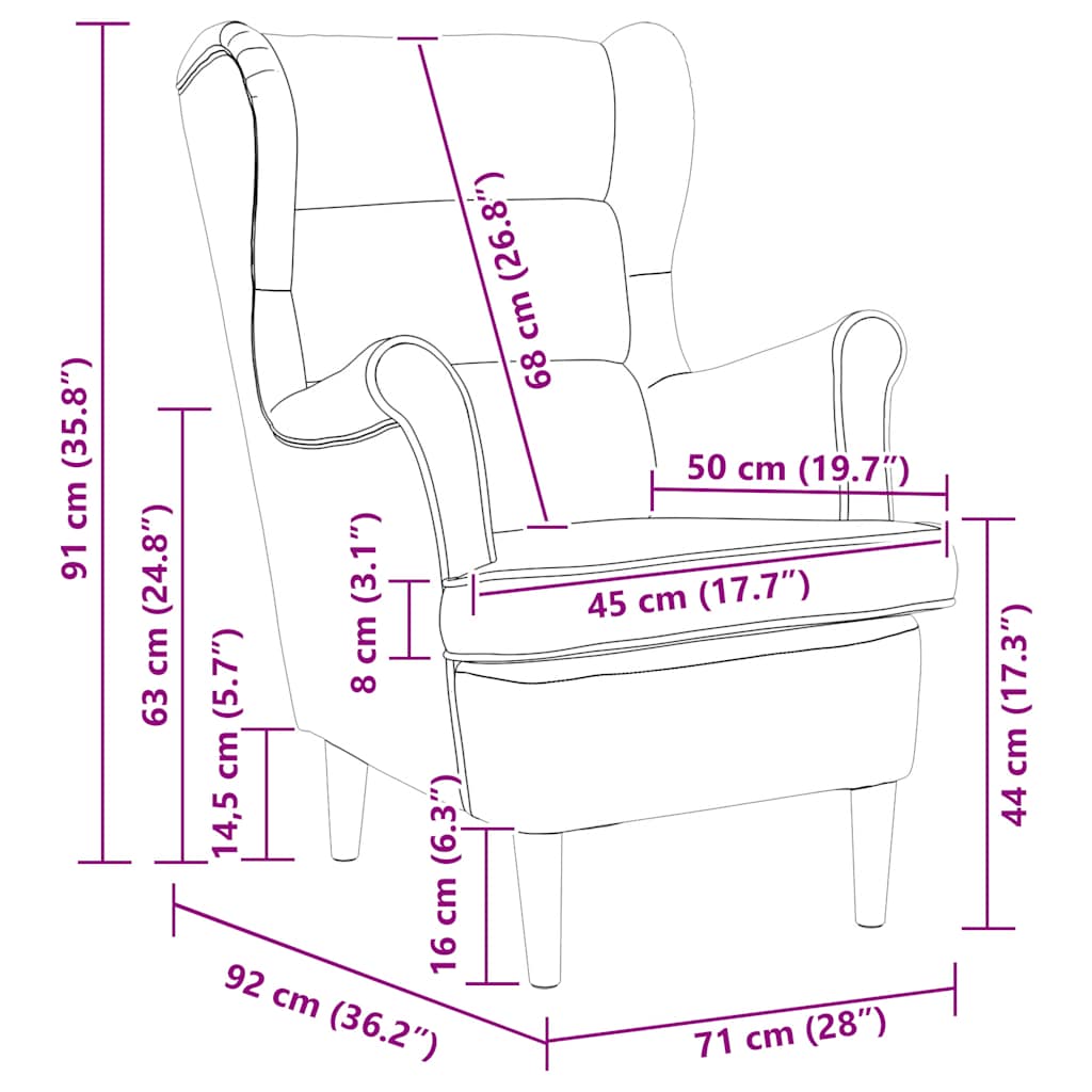 Fauteuil fluweel bruin