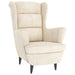 Fauteuil fluweel crèmewit