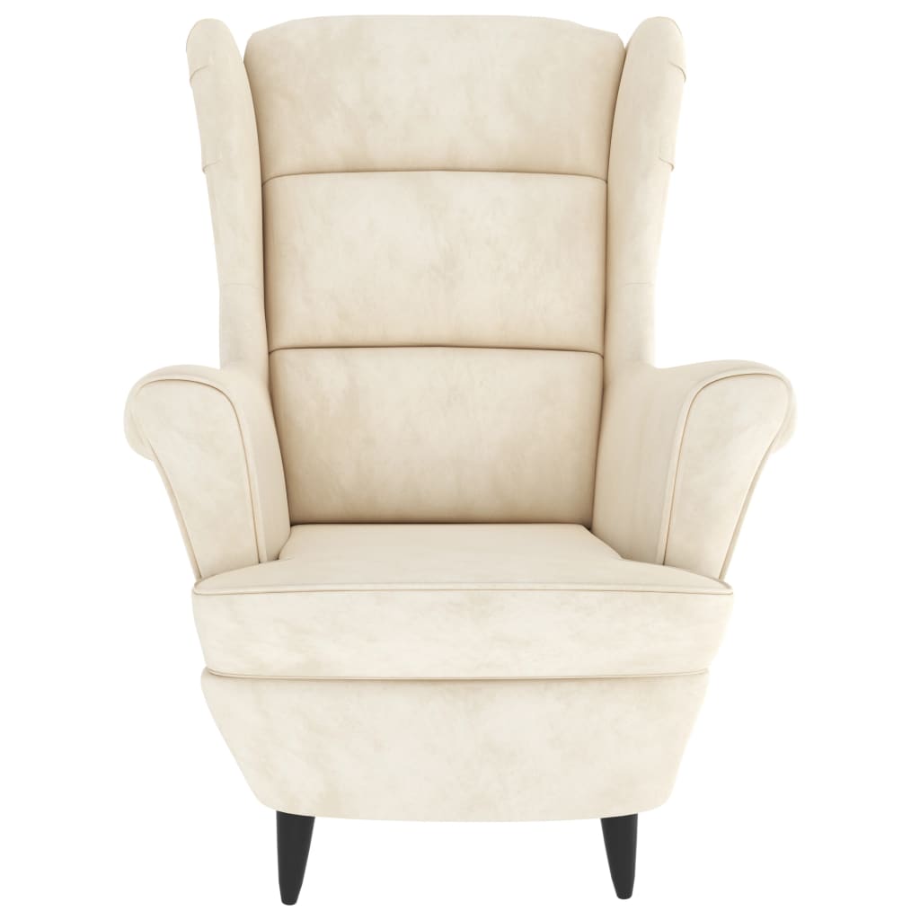 Fauteuil fluweel crèmewit