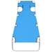 Ligbed inklapbaar met hoofdkussen staal turquoiseblauw