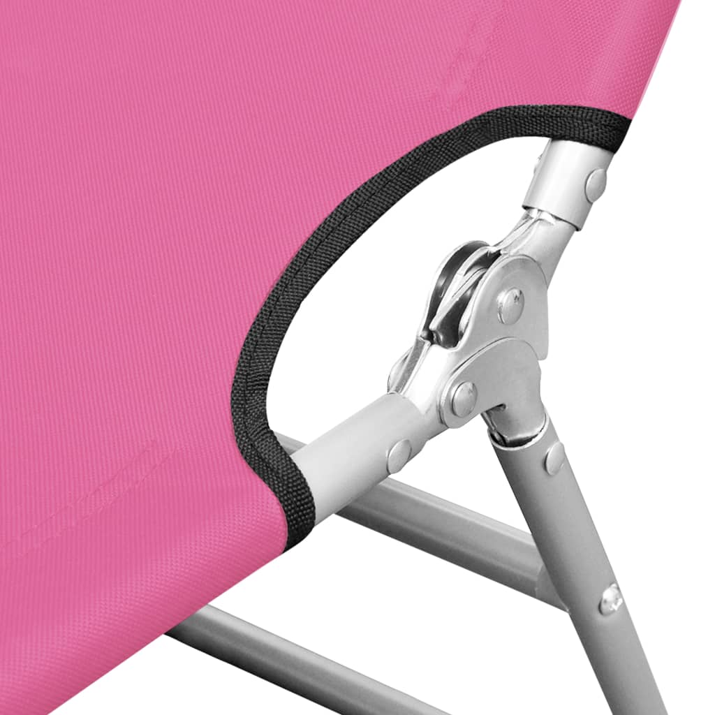 Ligbed inklapbaar met hoofdkussen staal magenta