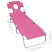 Ligbed inklapbaar met hoofdkussen staal magenta