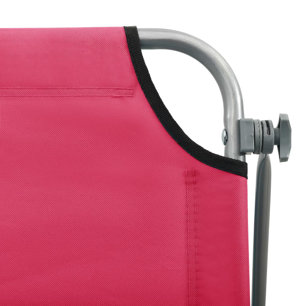Ligbed met luifel staal roze