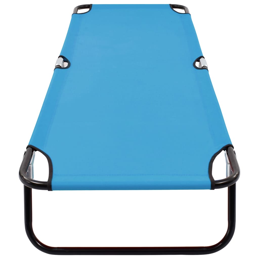 Ligbed inklapbaar staal turquoiseblauw