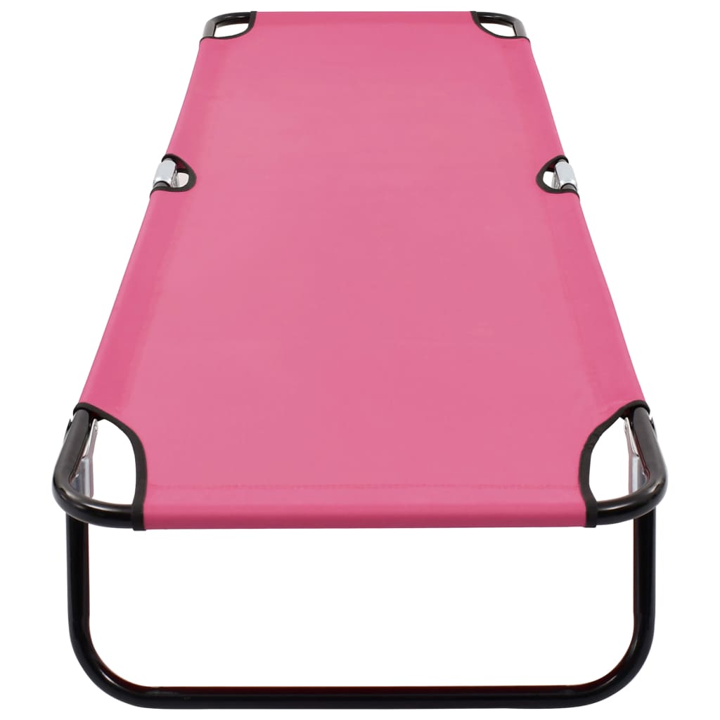 Ligbed inklapbaar staal roze