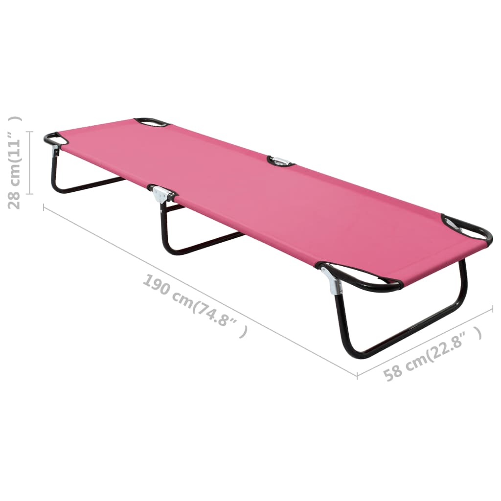 Ligbed inklapbaar staal roze