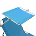Ligbed inklapbaar met luifel aluminium blauw