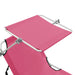 Ligbed inklapbaar met luifel aluminium roze