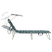 Ligbed inklapbaar met luifel aluminium bladpatroon