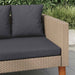 Tuinbank 2-zits met kussens poly rattan beige