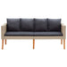 Tuinbank 2-zits met kussens poly rattan beige