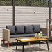 Tuinbank 2-zits met kussens poly rattan beige