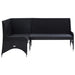 Tuinhoekbanken 2 st poly rattan zwart