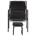 Relaxfauteuil met voetenbankje echt leer zwart