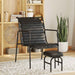 Relaxfauteuil met voetenbankje echt leer zwart