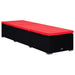 Ligbed met kussen en theetafel poly rattan rood