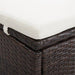Ligbed met kussen 2-persoons poly rattan bruin
