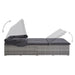 Ligbed met kussen 2-persoons poly rattan grijs