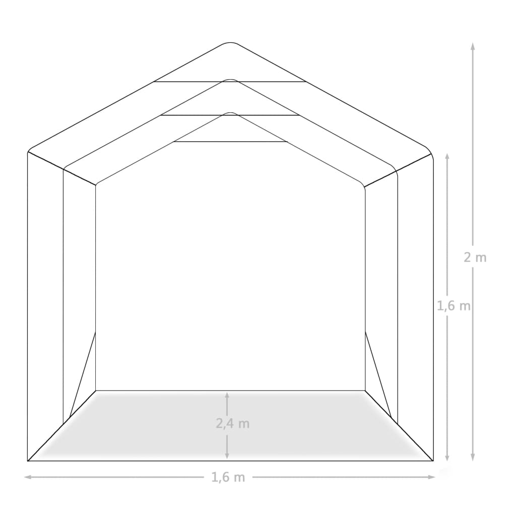 Garagetent 1,6x2,4 m PVC groen