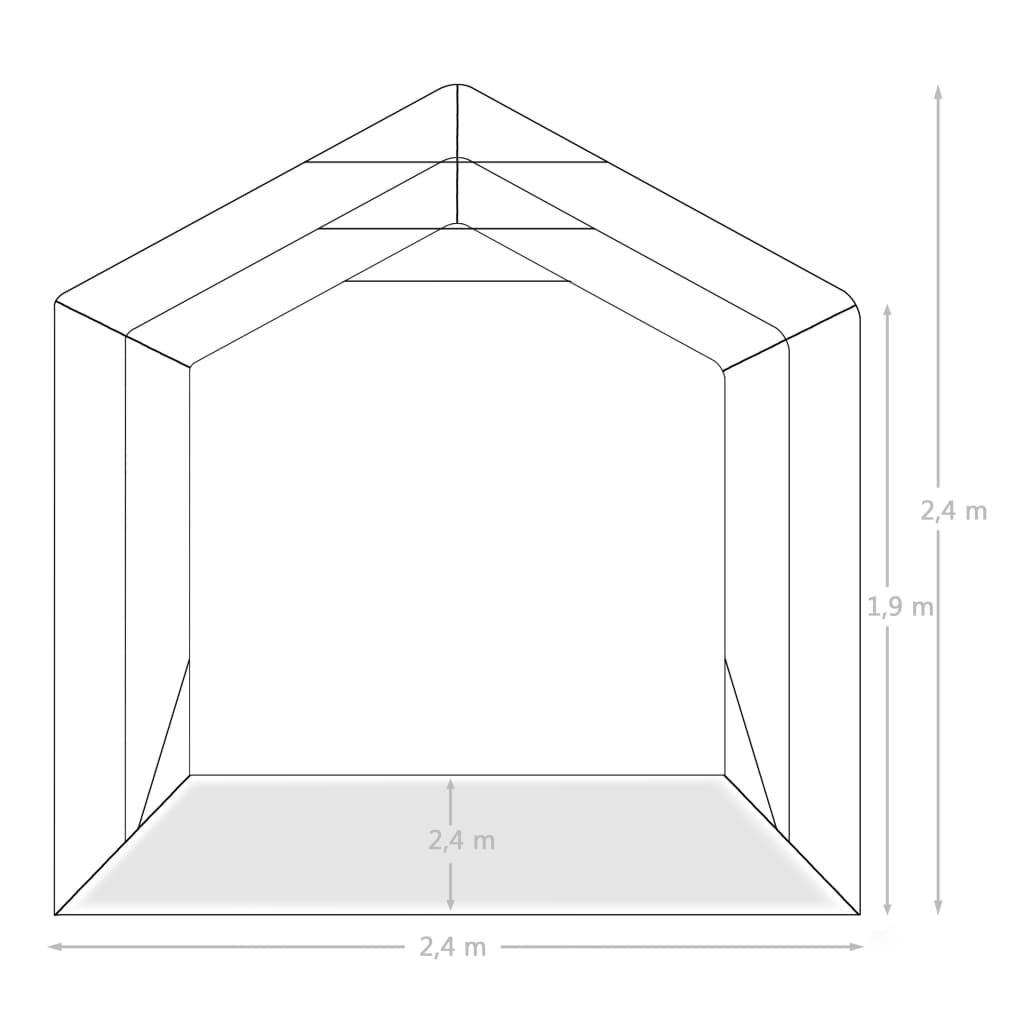 Garagetent 2,4x2,4 m PVC groen