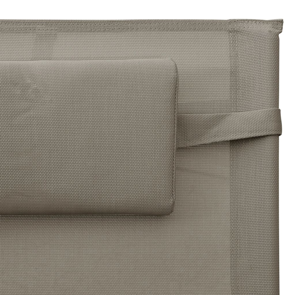 Ligbed textileen taupe en grijs